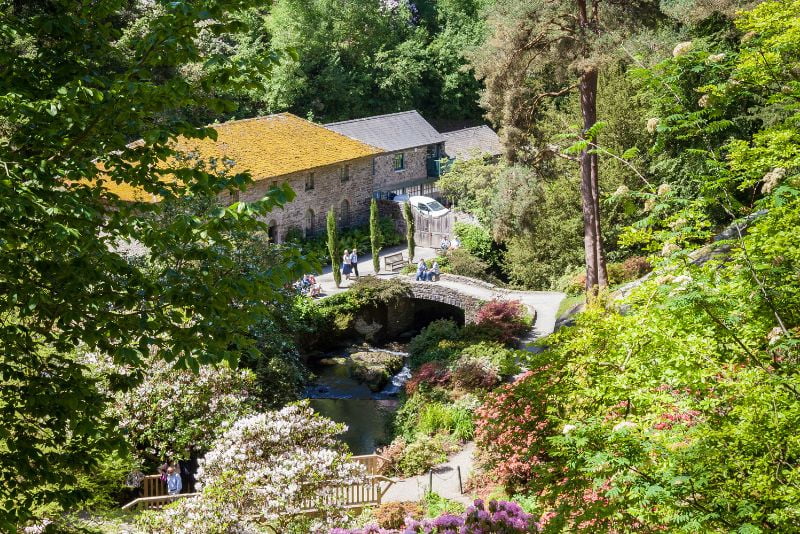 The mill at Bodnant Gardens North Wales on sunny day